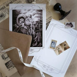 Carte postale grand format "ZOOMORPHE PALÉOGRAPHE", avec vernis sélectif "effet 3D" - 14,8 x 21 cm (A5)