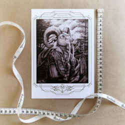 Carte postale grand format "ZOOMORPHE PALÉOGRAPHE", avec vernis sélectif "effet 3D" - 14,8 x 21 cm (A5)