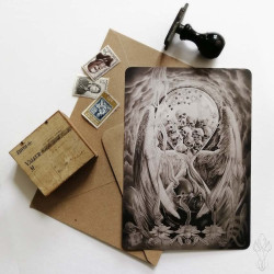 Carte postale grand format d’un dessin "2021" - 14,6 x 20,9 cm (A5)