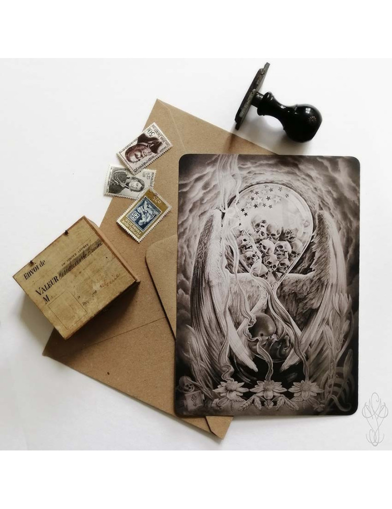 Carte postale grand format d’un dessin "2021" - 14,6 x 20,9 cm (A5)