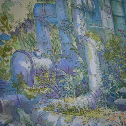 Illustration : "Pique nique dans l'ancien temple"