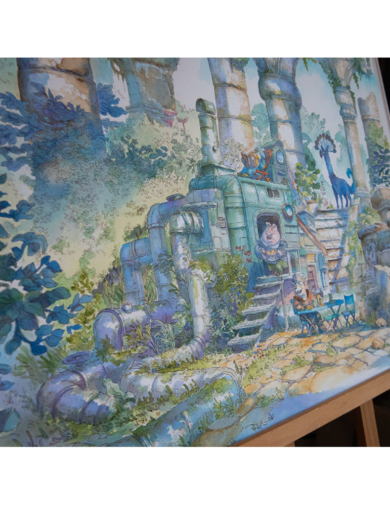 Illustration : "Pique nique dans l'ancien temple"