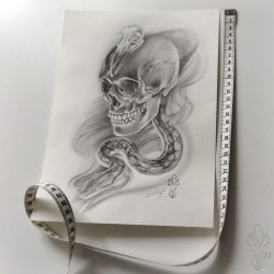 Dessin original - "SNAKULLS" - Pièce unique