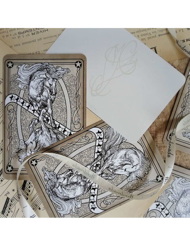 Carte postale "HORSES" (Chevaux) - 9,8 x 14,8 cm