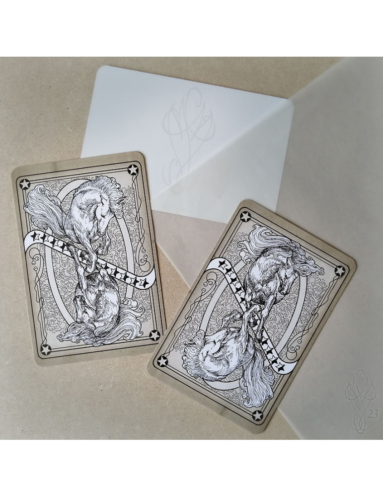 Carte postale "HORSES" (Chevaux) - 9,8 x 14,8 cm