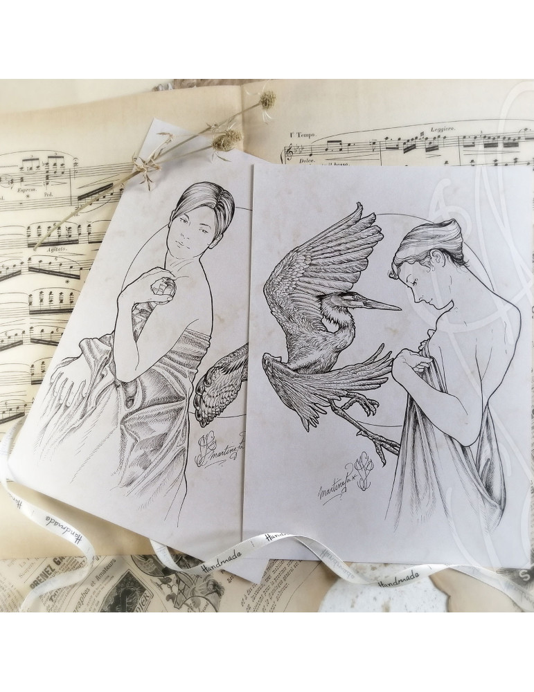 Duo de dessins originaux "SOULS" (Âmes)