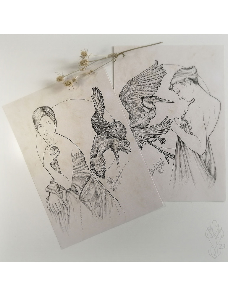Duo de dessins originaux "SOULS" (Âmes)