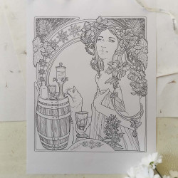 Dessin original "ABSINTHE" - Grand format : 35 x 49,8 cm