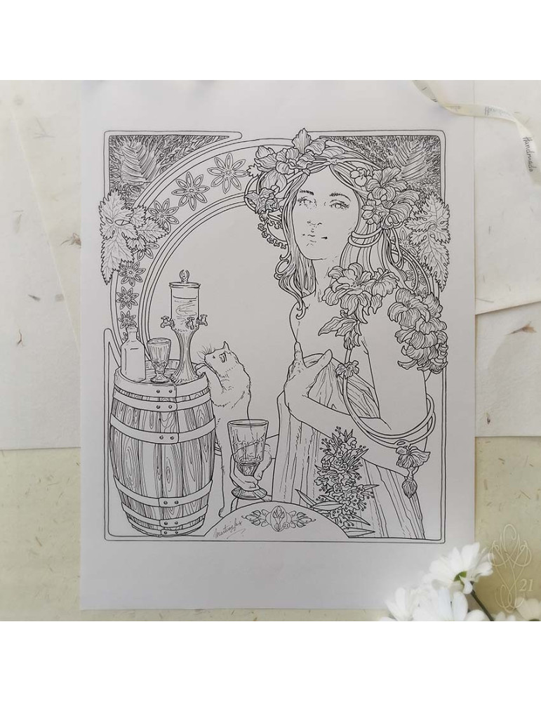 Dessin original "ABSINTHE" - Grand format : 35 x 49,8 cm
