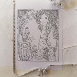 Dessin original "ABSINTHE" - Grand format : 35 x 49,8 cm