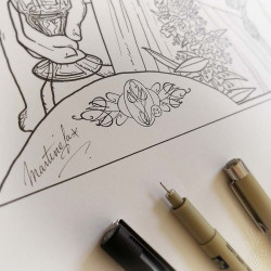 Dessin original "ABSINTHE" - Grand format : 35 x 49,8 cm