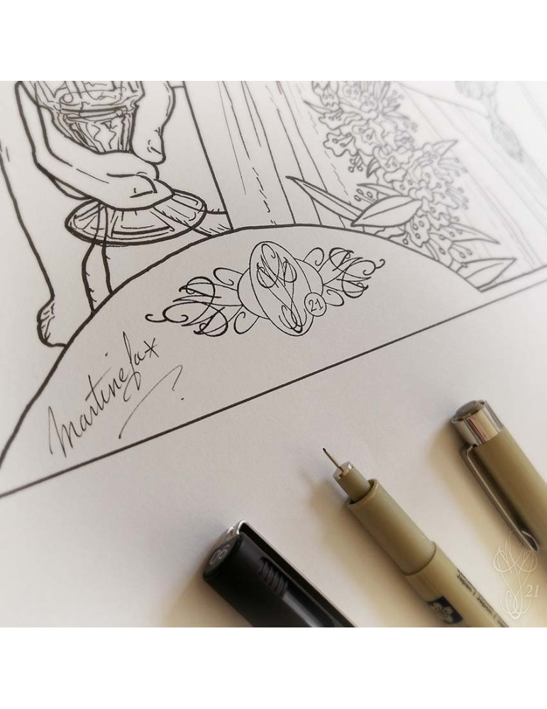 Dessin original "ABSINTHE" - Grand format : 35 x 49,8 cm