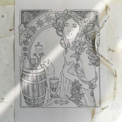 Dessin original "ABSINTHE" - Grand format : 35 x 49,8 cm
