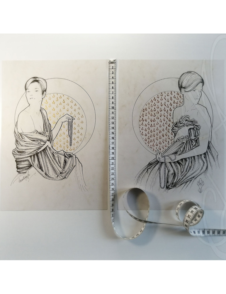 Duo de dessins originaux "PEARLS" (Perles)