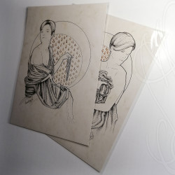 Duo de dessins originaux "PEARLS" (Perles)