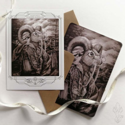 Duo de cartes postales assorties "ZOOMORPHE PALÉOGRAPHE"