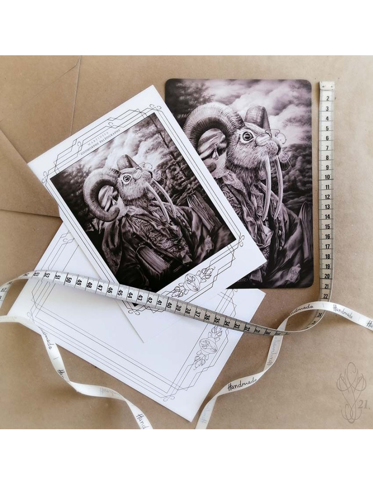 Duo de cartes postales assorties "ZOOMORPHE PALÉOGRAPHE"