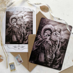 Duo de cartes postales assorties "ZOOMORPHE PALÉOGRAPHE"