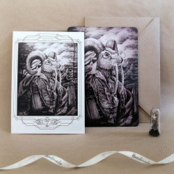 Duo de cartes postales assorties "ZOOMORPHE PALÉOGRAPHE"
