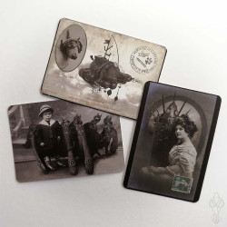 Trio de cartes postales "PORTRAITS VOLUMIQUES" - 14,8 x 10,5 cm