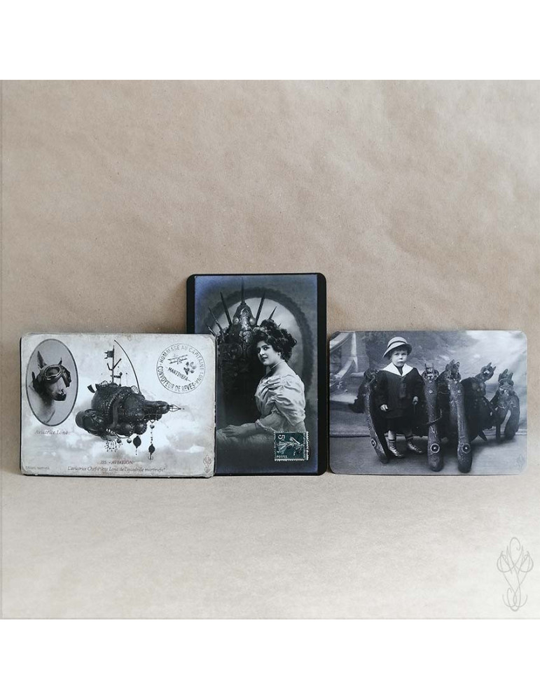 Trio de cartes postales "PORTRAITS VOLUMIQUES" - 14,8 x 10,5 cm