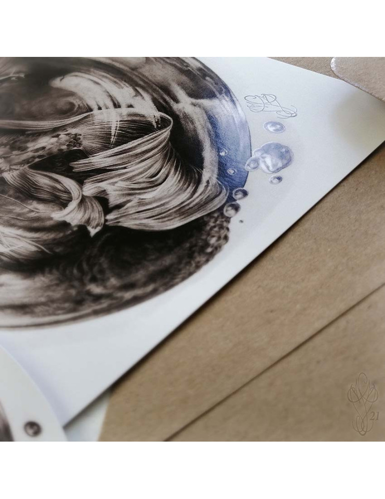 Duo de cartes postales assorties "SIRÈNE"